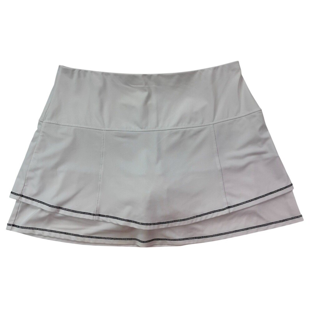 Lucky In Love Skort Womens Large (12) White‎ Blue Layered Golf/Tennis/Pickleball